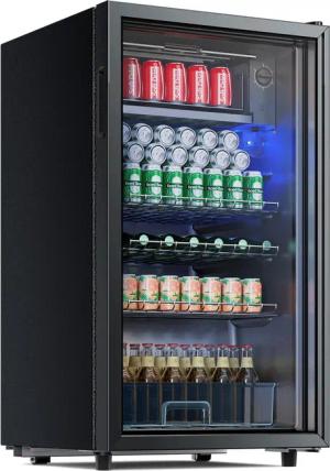 HOMALL Getränkekühlschrank Kühlschrank mit Gefrierfach 85L,