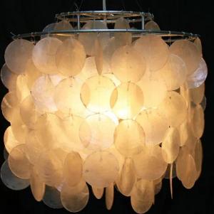 Guru-Shop Deckenleuchten Deckenlampe, Muschelleuchte aus hunderten..,