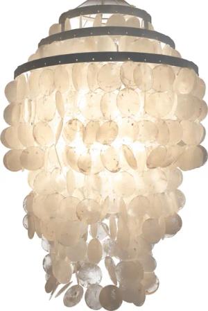 Guru-Shop Deckenleuchten Deckenlampe, Muschelleuchte aus hunderten..,