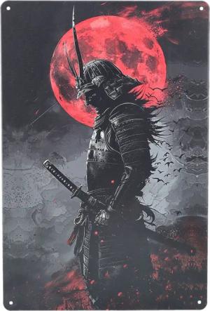 Figuren Shop GmbH Wanddekoobjekt Samurai Blechschild