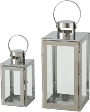 BOLTZE Kerzenlaterne Caruso 2er Set, Silber