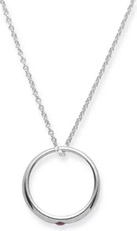 Unique Fingerring Unique Polierter Silber Taufring mit Rubin KTR0043