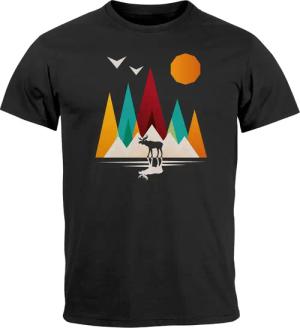 Neverless Print-Shirt Herren T-Shirt Berge Elch