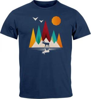 Neverless Print-Shirt Herren T-Shirt Berge Elch