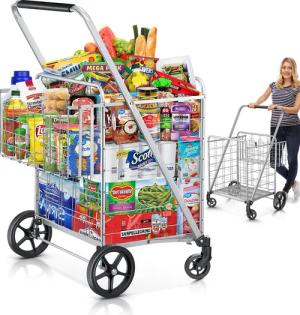 POPOLIC Einkaufstrolley Einkaufswagen, 201 kg, Upgrade-Einkaufswagen
