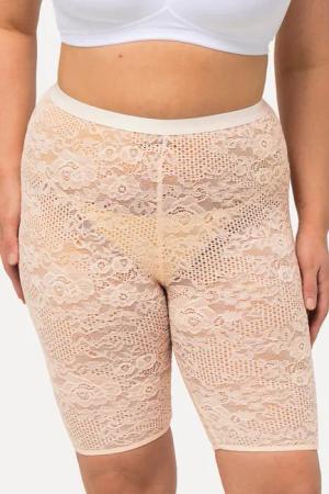 Ulla Popken Feinstrumpfhose Strumpf-Radler Vollspitze transparent