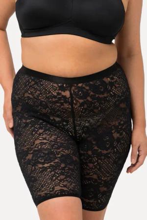 Ulla Popken Feinstrumpfhose Strumpf-Radler Vollspitze transparent