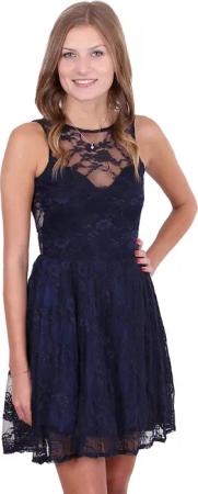 Sarcia.eu Spitzenkleid Dunkelblaues Ballerinakleid aus Spitze