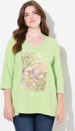 Ulla Popken T-Shirt Shirt Natur-Motiv A-Linie