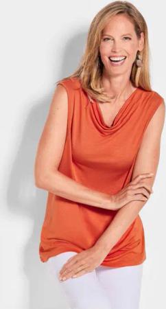 GOLDNER Shirttop Kurzgröße: Wasserfalltop