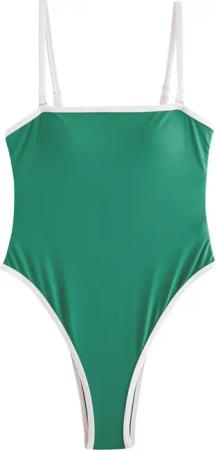 self Badeanzug Backformender Bandeau-Badeanzug mit hohem