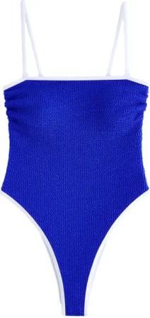 self Badeanzug Backformender Bandeau-Badeanzug mit hohem