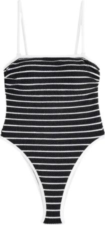self Badeanzug Backformender Bandeau-Badeanzug mit hohem