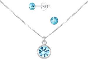 ALEXANDER YORK Schmuckset SOLITÄR aqua bohemica