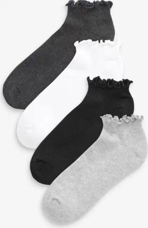 Next Sneakersocken Sneakersocken mit Rüschenrand, 4er-Pack