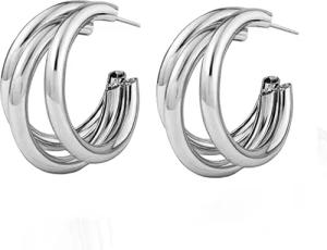 RWEUOQ Ohrring-Set Frauen-Ohrringe, Triple Layer Hoop