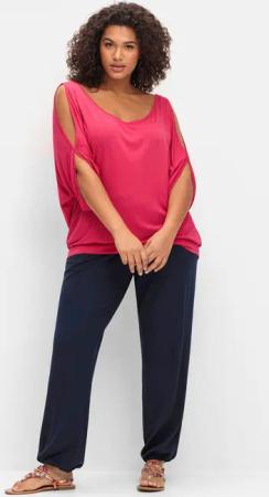Sheego Jerseyhose Jerseyhose Innenbeinlänge ca. 79