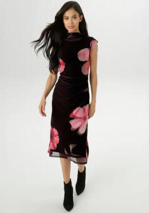 Aniston SELECTED Midikleid, In Mesh-Qualiät und im angesagten Blütenprint - NEUE KOLLEKTION