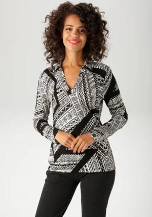 Aniston CASUAL Shirtbluse, mit grafischem Mustermix - jedes Teil ein Unikat - NEUE KOLLEKTION