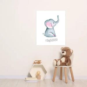 Lüttenhütt Bild mit Rahmen "oder Poster, Elefant mit Spruch", Elefant-Elefanten-Elefanten Bilder-Fantasy-Tiere, (1 St.), HD Premium Druck