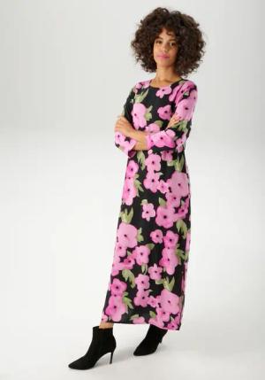 Aniston CASUAL Maxikleid, mit farbenfrohen Blumendruck - jedes Teil ein Unikat - NEUE KOLLEKTION