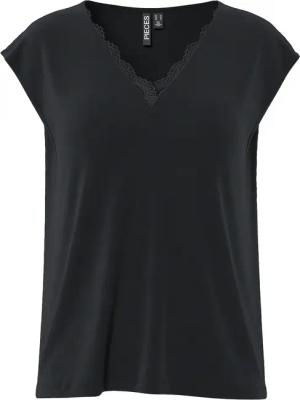 pieces Kurzarmshirt "PCKAMALA LACE V-NECK TEE JRS NOOS BC"