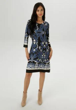 Aniston SELECTED Jerseykleid, mit Ornamenten- und Rankendruck Allover - NEUE KOLLEKTION