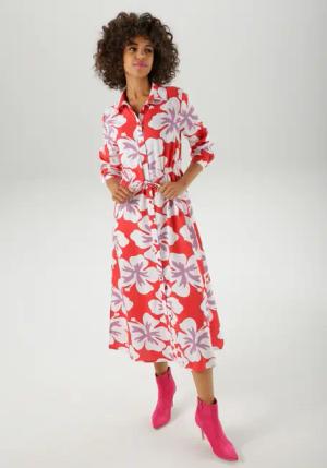 Aniston CASUAL Maxikleid, mit großflächigen, grafischen Blüten bedruckt - NEUE KOLLEKTION