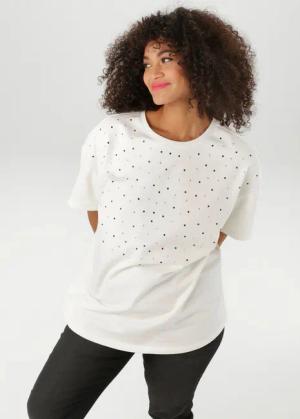Aniston PLUS Kurzarmshirt, mit Nieten Applikation verziert - NEUE KOLLEKTION