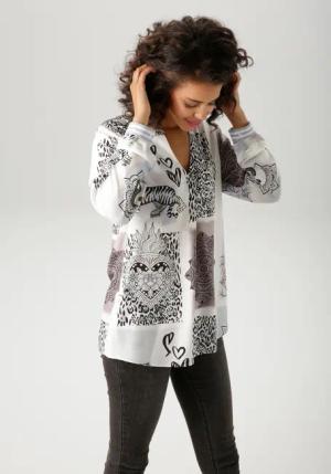 Aniston CASUAL Schlupfbluse, im extravaganten Patch-Druck-Dessin - NEUE KOLLEKTION