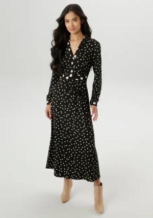 Aniston SELECTED Midikleid, mit raffiniertem Tupfendruck - NEUE KOLLEKTION