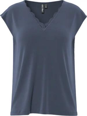 pieces Kurzarmshirt "PCKAMALA LACE V-NECK TEE JRS NOOS BC"