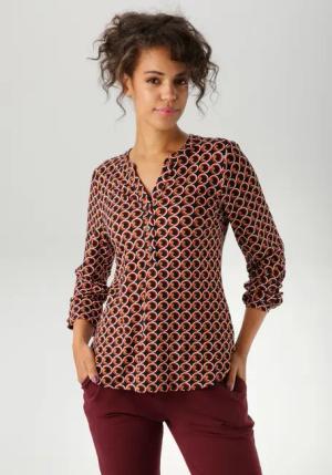 Aniston CASUAL Schlupfbluse, mit ausdrucksvollem Retro-Druck - NEUE KOLLEKTION