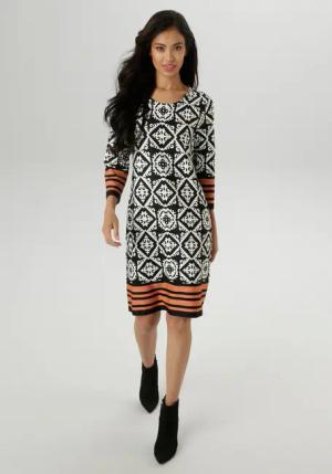 Aniston SELECTED Jerseykleid, mit ansprechender Ornamentmusterung - NEUE KOLLEKTION