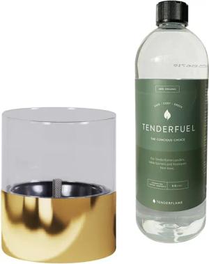 TENDERFLAME Tischfeuer ""Lilly 1" Geschenkset", (Set, 2-teiliges Set mit einem Tischfeuer und Brennstoff), Rauch- und rußfrei