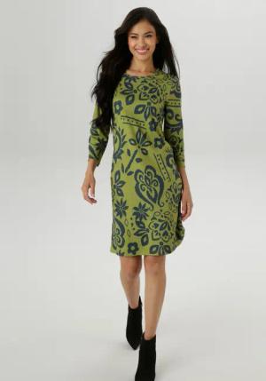 Aniston SELECTED Jerseykleid, mit fantasievollem Blütendruck Allover - NEUE KOLLEKTION
