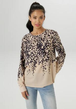 Aniston SELECTED Schlupfbluse, mit stilvollem Allover-Tropfenprint - NEUE KOLLEKTION