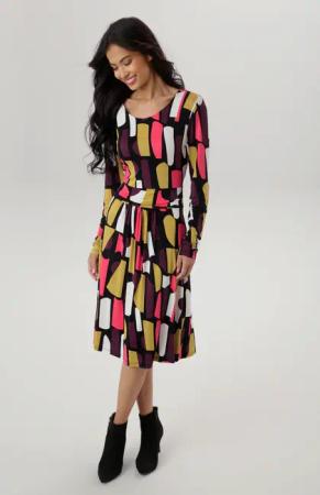 Aniston SELECTED Jerseykleid, mit modernen, grafischen Allover-Print - NEUE KOLLEKTION