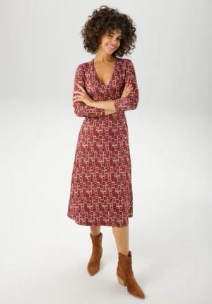 Aniston CASUAL Jerseykleid, mit farbharmonischem Retro-Muster - NEUE KOLLEKTION