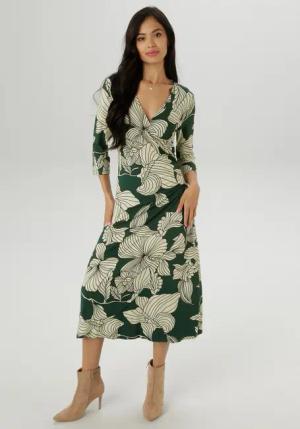 Aniston SELECTED Jerseykleid, mit V-Ausschnitt in Wickel-Optik - NEUE KOLLEKTION