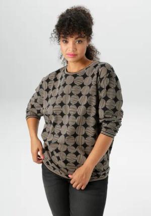 Aniston PLUS Sweatshirt, mit großflächigem, Pünktchendruck - NEUE KOLLEKTION