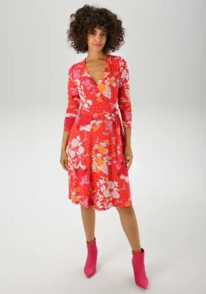 Aniston CASUAL Jerseykleid, mit fantasievollem Blumendruck- jedes Teil ein Unikat- NEUE KOLLEKTION