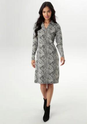 Aniston SELECTED Jerseykleid, mit trendiger Jaquardmusterung - NEUE KOLLEKTION
