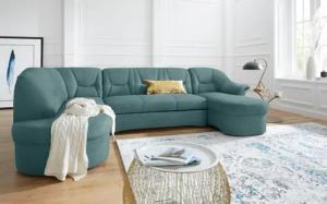 DOMO collection Wohnlandschaft "Sarafina, zeitlos und komfortabel, optional mit Federkern, U-Form", wahlweise mit Bettfunktion