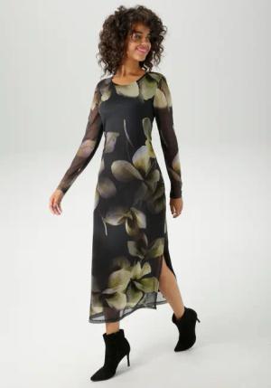 Aniston CASUAL Maxikleid, mit großflächigen Batik-Blüten bedruckt - NEUE KOLLEKTION