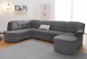 DOMO collection Wohnlandschaft "Sarafina, zeitlos und komfortabel, optional mit Federkern, U-Form", wahlweise mit Bettfunktion