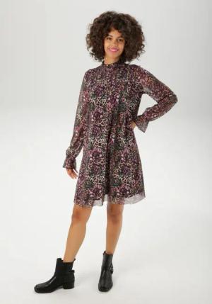 Aniston CASUAL Blusenkleid, mit fantasievollem Leo- und Blumenmuster bedruckt - NEUE KOLLEKTION