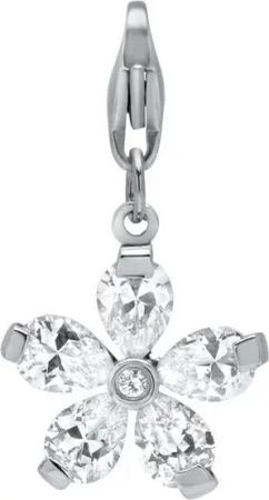 Unique Charm-Einhänger Unique Edelstahl Charm Blüte mit Zirkonia zum Sammeln CS0102
