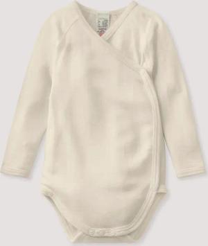 hessnatur Baby Wickelbody Langarm aus Bio-Merinowolle mit Seide - natur - Größe 50/56