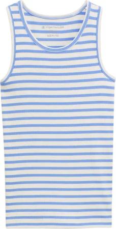 TOM TAILOR Mädchen Ripp Top mit Streifenmuster, blau, Gestreift, Gr. 140